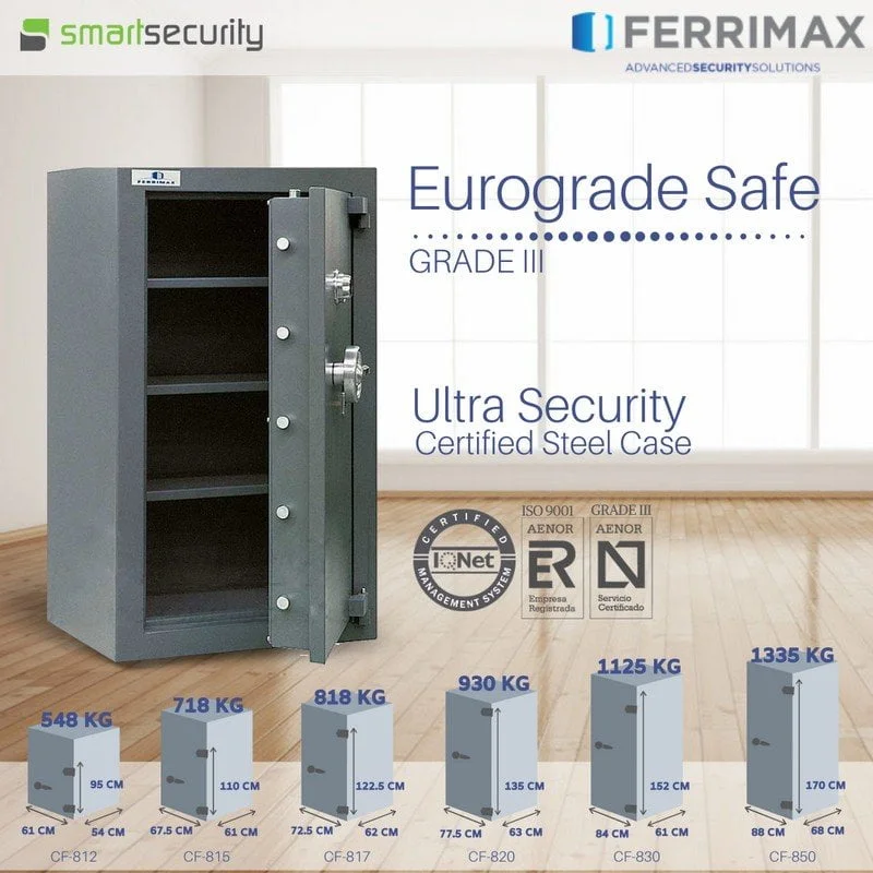 FERRIMAX CF-820 GRADE 3 BURGLARY SAFE Certified Safe Graded