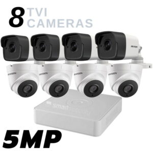 8 camera 5MP Extreme HD TVI Security System Outdoor and Indoor with 2 TB HDD complete kit
