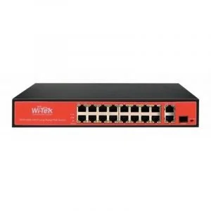 WI-PS518GV 16FE+2GE+1SFP Ports 48V VoIP PoE Switch, 16-Port PoE