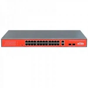 WI-PS526G 24FE+2Combo Ports 48V VoIP PoE Switch, 24-Port PoE