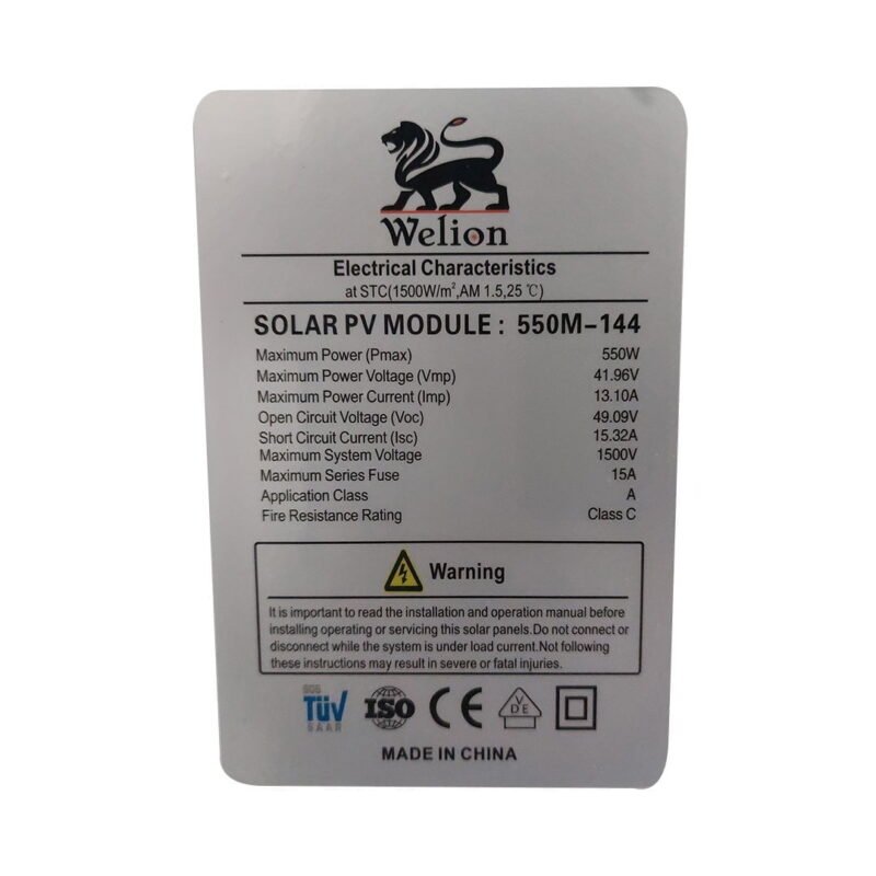 Solar Panel 550W welion Bifacial - Image 2